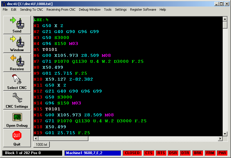 main front screen of our dnc software program