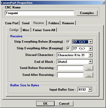 receive settings available in our dnc software